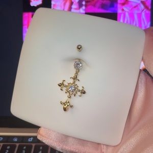 Cross belly ring
